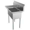 Koolmore 2 Compartment Stainless Steel  Commercial Kitchen Prep & Utility Sink with Drainboard SB141611-12L3
